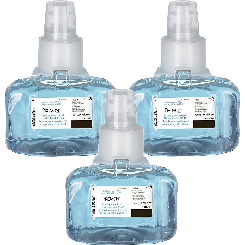 PROVON Foaming Antimicrobial Handwash with PCMX Refill, For LTX-7, Floral Scent, 700 mL, 3/Carton Floral Scent - 23.67 fl oz - Pump Bottle Dispenser - Kill Germs, Bacteria Remover - Hand - Triclosan-free, Pleasant Scent - 3 / Carton (134403)