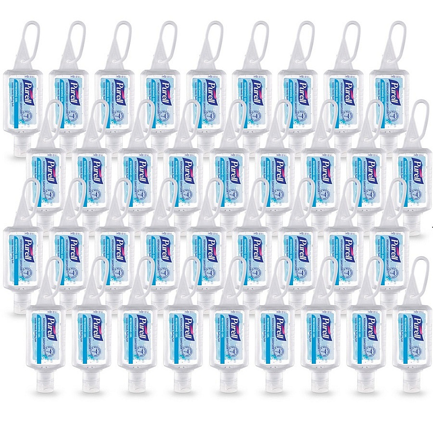 PURELL&reg; Advanced Hand Sanitizer Gel 1 fl oz - Flip Top Bottle Dispenser - Kill Germs - Hand, Skin - Moisturizing - Clear - 36 / Carton (390036WRP)