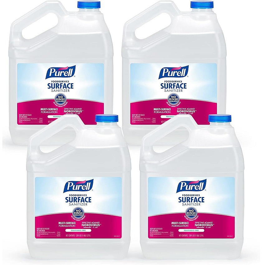 PURELL Foodservice Surface Sanitizer, Fragrance Free, 1 gal Bottle, 4/Carton (434104)