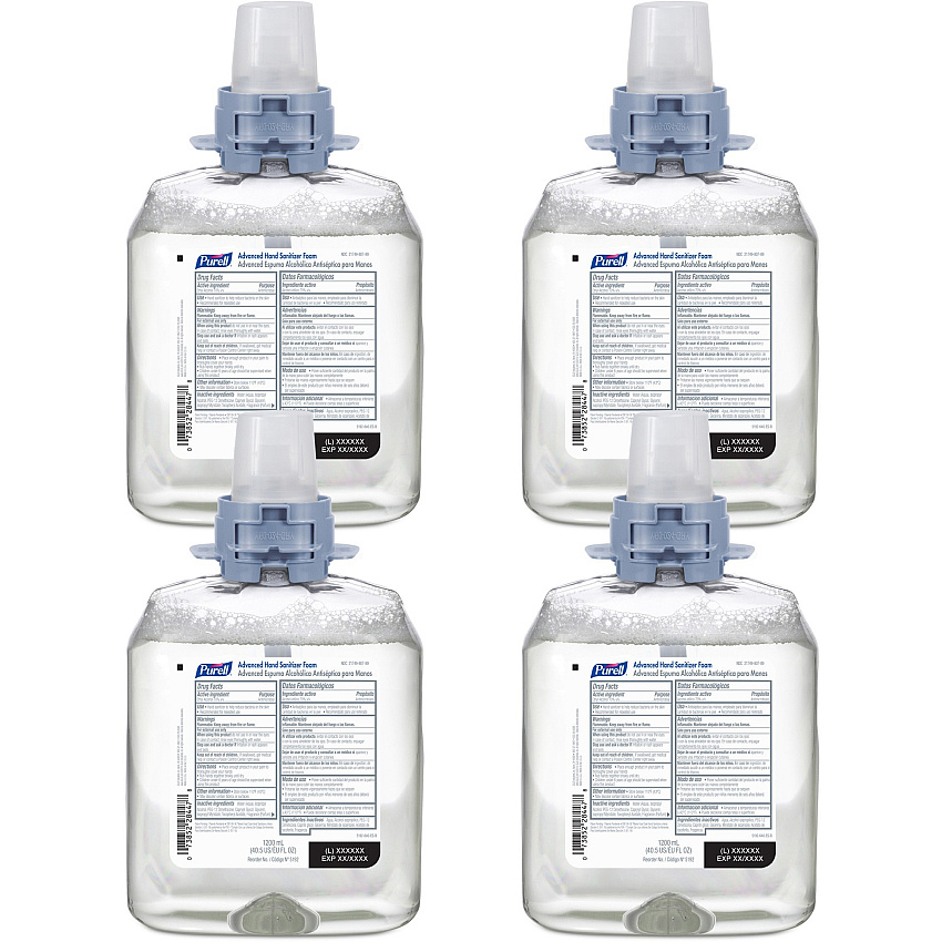 PURELL Advanced Hand Sanitizer Foam, For CS4 and FMX-12 Dispensers, 1,200 mL, Unscented, 4/Carton (519204CT)