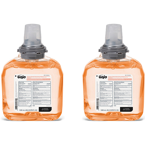 GOJO Premium Foam Antibacterial Hand Wash Refill, Fresh Fruit Scent, 1,200 mL, 2/Carton (536202)