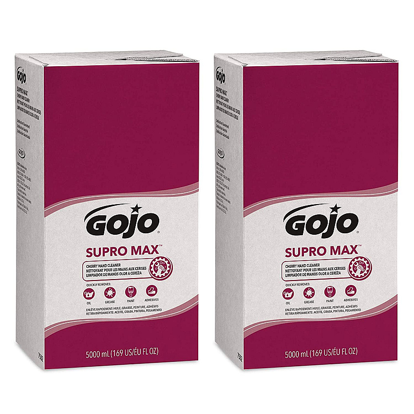 GOJO SUPRO MAX Hand Cleaner Refill, Cherry Scent, 5,000 mL, 2/Carton (758202)