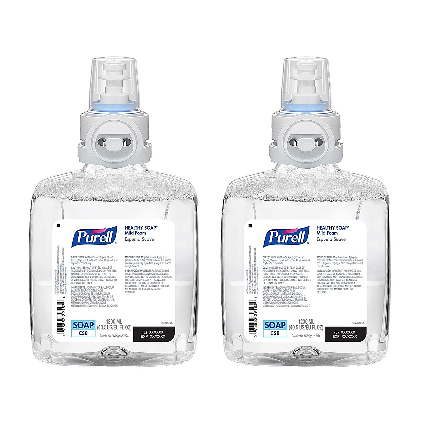 PURELL Professional HEALTHY SOAP Mild Foam Refill, For CS8 Dispensers, Fragrance-Free, 1,200 mL, 2/Carton (787402CT)
