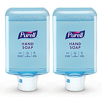 PURELL Antimicrobial Foaming Hand Soap Refill, For ES10 Dispensers, Fragrance-Free, 1,200 mL, 2/Carton (838302CT)