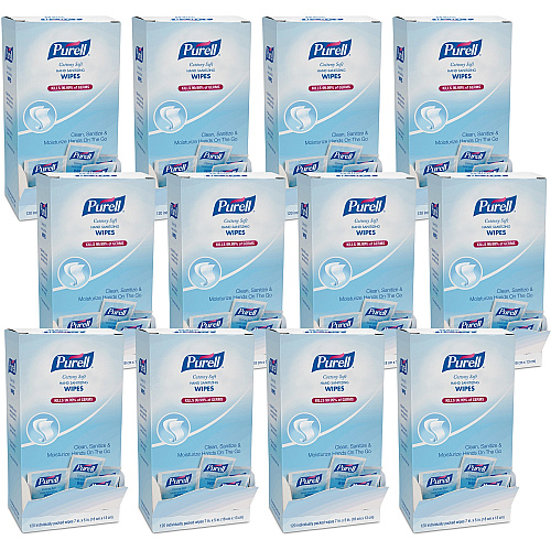 PURELL&reg; Cottony Soft Sanitizing Wipes 5" Width x 7" Length - White - 120/Box - 12 / Carton (902712CT)