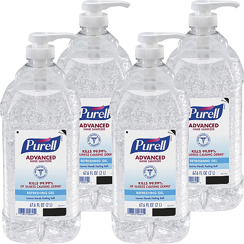 PURELL Advanced Hand Sanitizer Refreshing Gel, 2 L Pump Bottle, Clean Scent, 4/Carton (962504CT)
