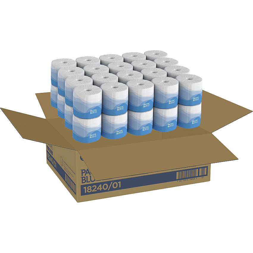 Pacific Blue&reg; Select Embossed Toilet Paper in Dispenser Box, Septic Safe, 2-Ply, 550 Sheets/Roll, 40 Rolls/Carton (1824001)