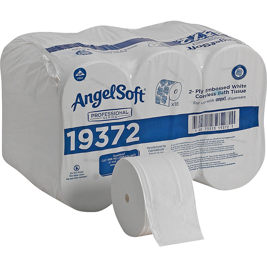 Compact&reg; Coreless Standard Toilet Paper, 2-Ply, 1125 Sheets, 18 Rolls (19372)
