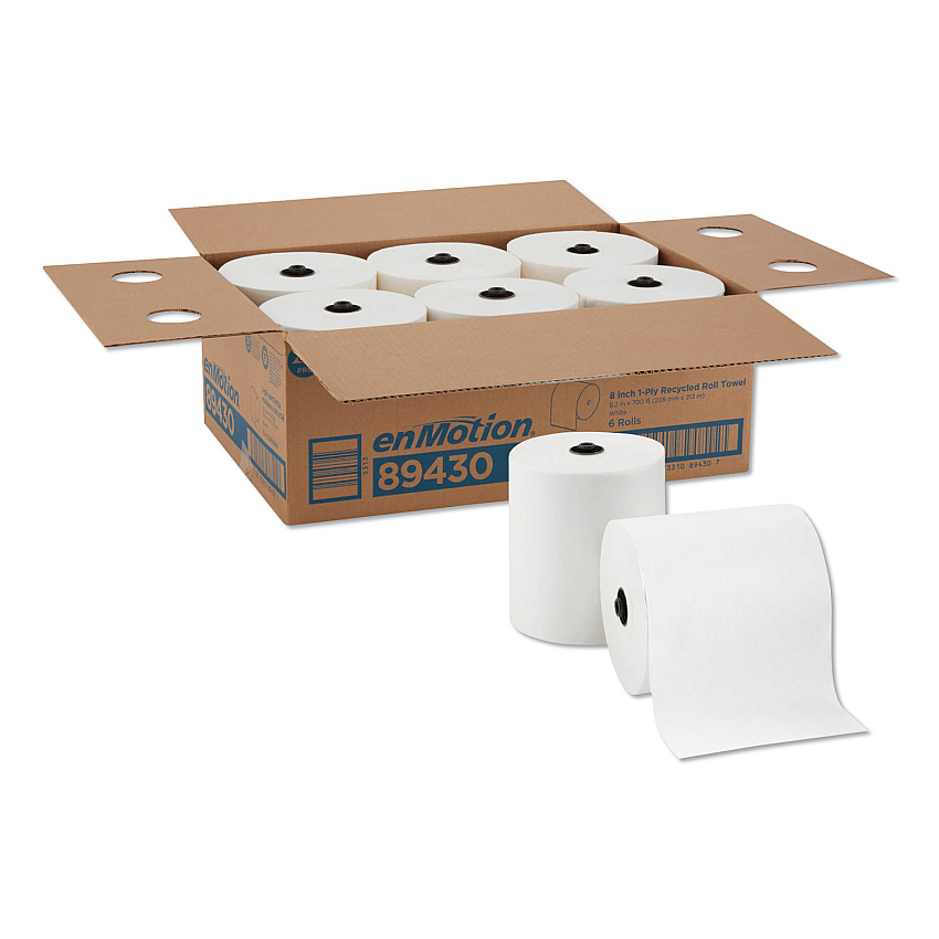 Pacific Blue&reg; Hardwound Towel Paper, White, 700-ft., 6 Rolls (89430)