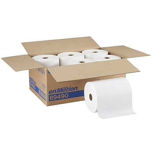 enMotion Flex Paper Towel Roll, White, 6 Rolls Per Case (89720