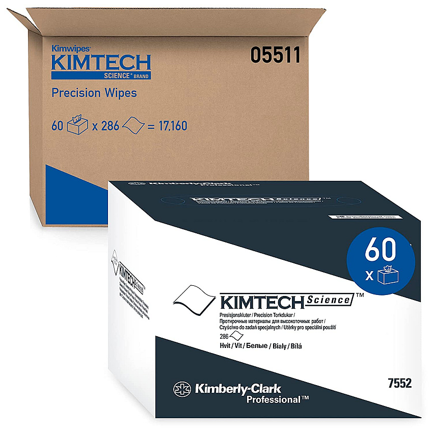 Kimtech Precision Wipers, POP-UP Box, 1-Ply, 4.4 x 8.4, Unscented, White, 280/Box, 60 Boxes/Carton (05511)
