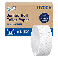 Scott Essential Coreless JRT, Septic Safe, 2-Ply, White, 3.75