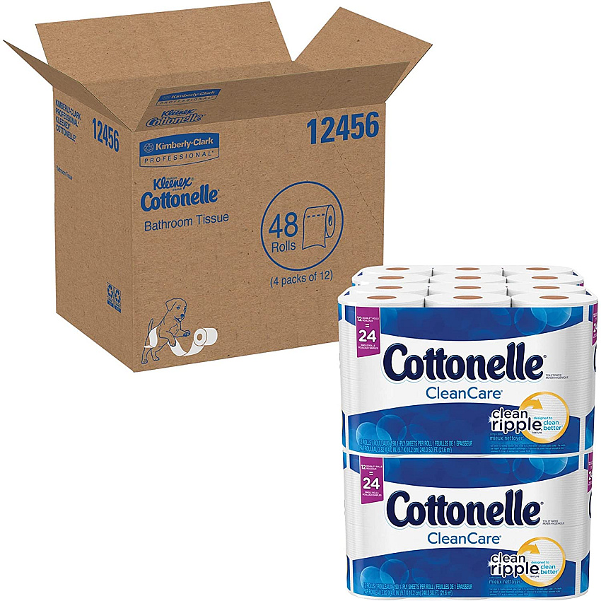 Cottonelle&reg; Clean Care Toilet Paper, 1-Ply, 170 Sheets, 48 Rolls (12456)