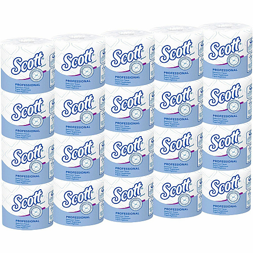 Scott Essential Standard Roll Bathroom Tissue for Business, Septic Safe, Convenience Carton, 2-Ply, White, 550/Roll, 20 Rolls/CT (13607)