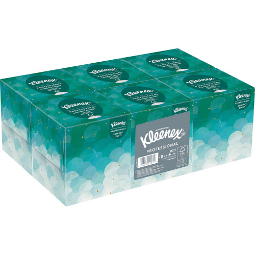 Kleenex Boutique White Facial Tissue, 2-Ply, Pop-Up Box, 95 Sheets/Box, 6 Boxes/Pack (21271)