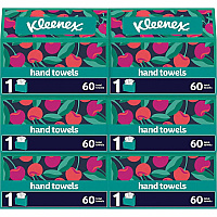Kleenex Disposable Hand Towels 1 Ply - 8" Width x 9.10" Length - White - Paper - 60 Towels/Box - 6 / Carton (38586CT)