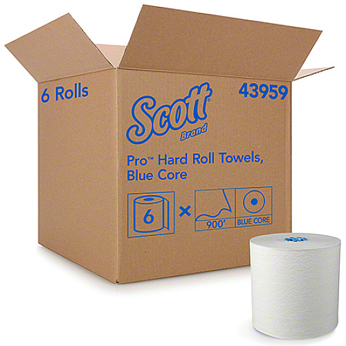 Scott&reg; Pro Hardwound Paper Towels, White, 900-ft., 6 Rolls (43959)