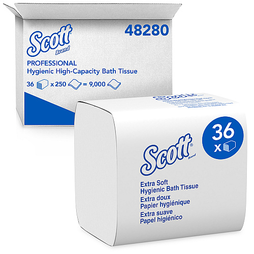 ウェア Worldwide.OF Scott 48280 Hygienic Bath Tissue, 2-Ply, 250 Wipe Pack, 36 Packs