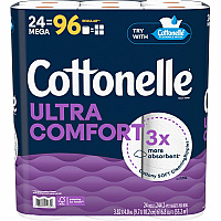 Cottonelle&reg; Ultra Comfort Toilet Paper, 2-Ply, 224 Sheets, 24 Rolls 2 Ply - White - Paper, Fiber - 24 / Pack (55464)
