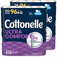 Cottonelle&reg; Ultra Comfort Toilet Paper, 2-Ply, 224 Sheets, 48 Rolls 2 Ply - White - Paper, FiberPack - 24/Pack - 2 / Carton (55464CT)