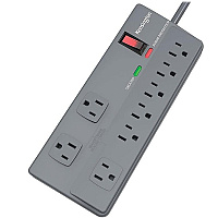 Kensington Guardian Premium Surge Protector, 8 AC Outlets, 6 ft Cord, 1,080 J, Gray (38218)
