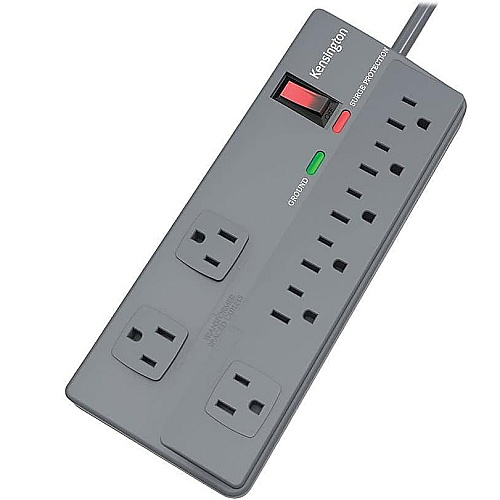 Kensington Guardian Premium Surge Protector, 8 AC Outlets, 6 ft Cord, 1,080 J, Gray (38218)