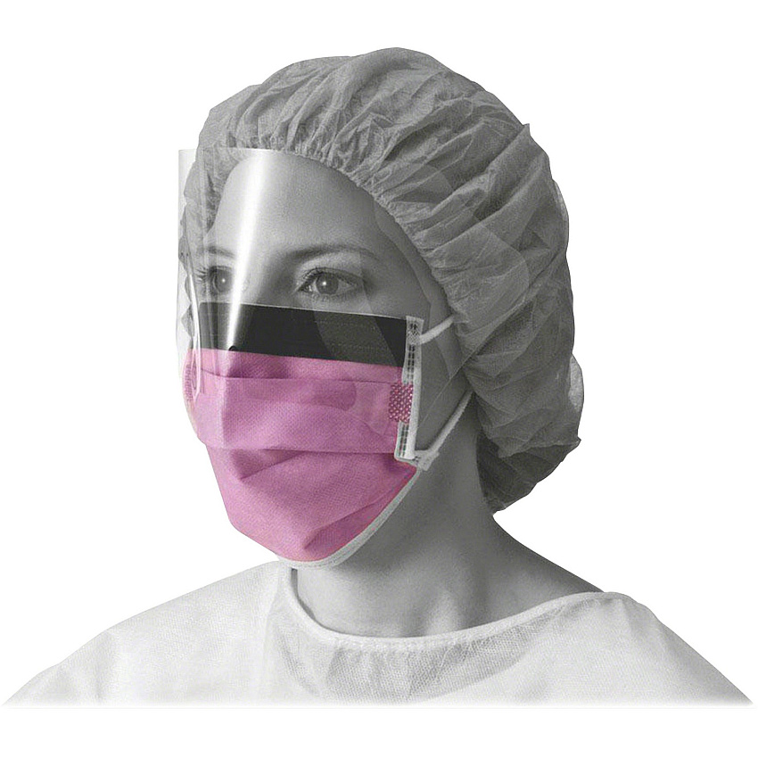 Medline Fluid-resistant Face Mask Cellulose - Purple - Fluid Resistant, Earloop Style Mask, Fog Resistant, Latex-free - 25 / Box (NON27410EL)