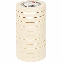 Highland Economy Masking Tape, 3" Core, 0.7" x 60.1 yds, Tan 12 / Pack (260018A)