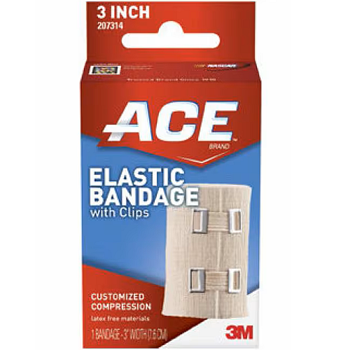 ACE Elastic Bandage w/clips, 4 in