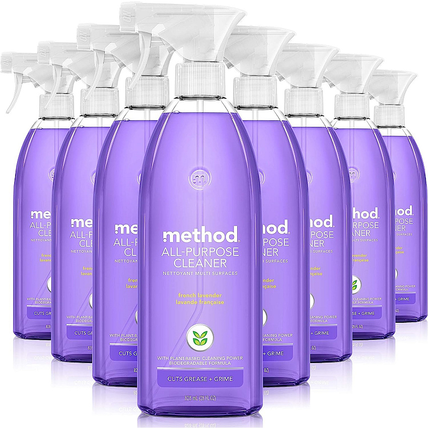 Method All Surface Cleaner, French Lavender, 28 oz Spray Bottle, 8/Carton (00005CT)