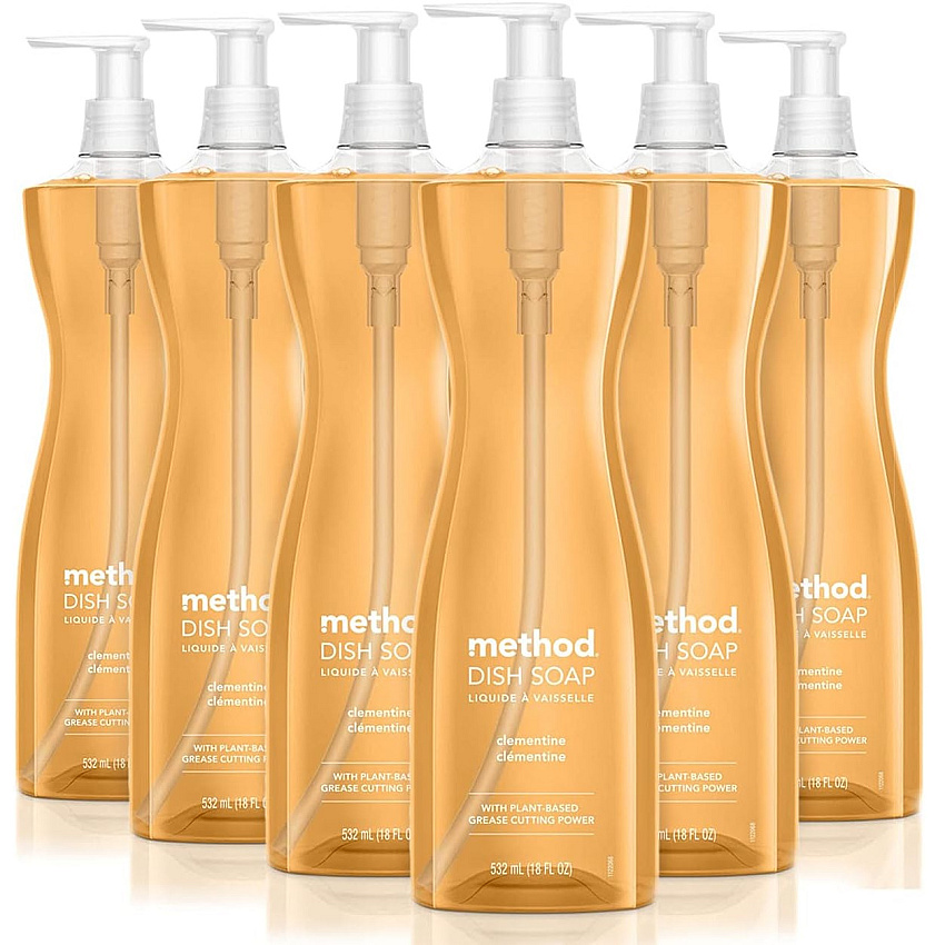 Method&reg; Dish Soap, Clementine, 18 oz Pump Bottle, 6/Carton (00735CT)