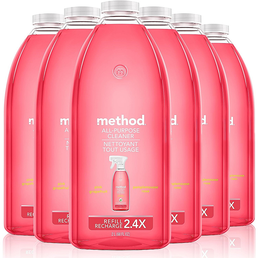 Method All Surface Cleaner, Grapefruit Scent, 68 oz Plastic Bottle, 6/Carton (01468CT)