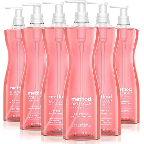 Method&reg; Dish Soap Pump, Grapefruit, 18-oz. Pump Bottle, 6 Bottles (10468)