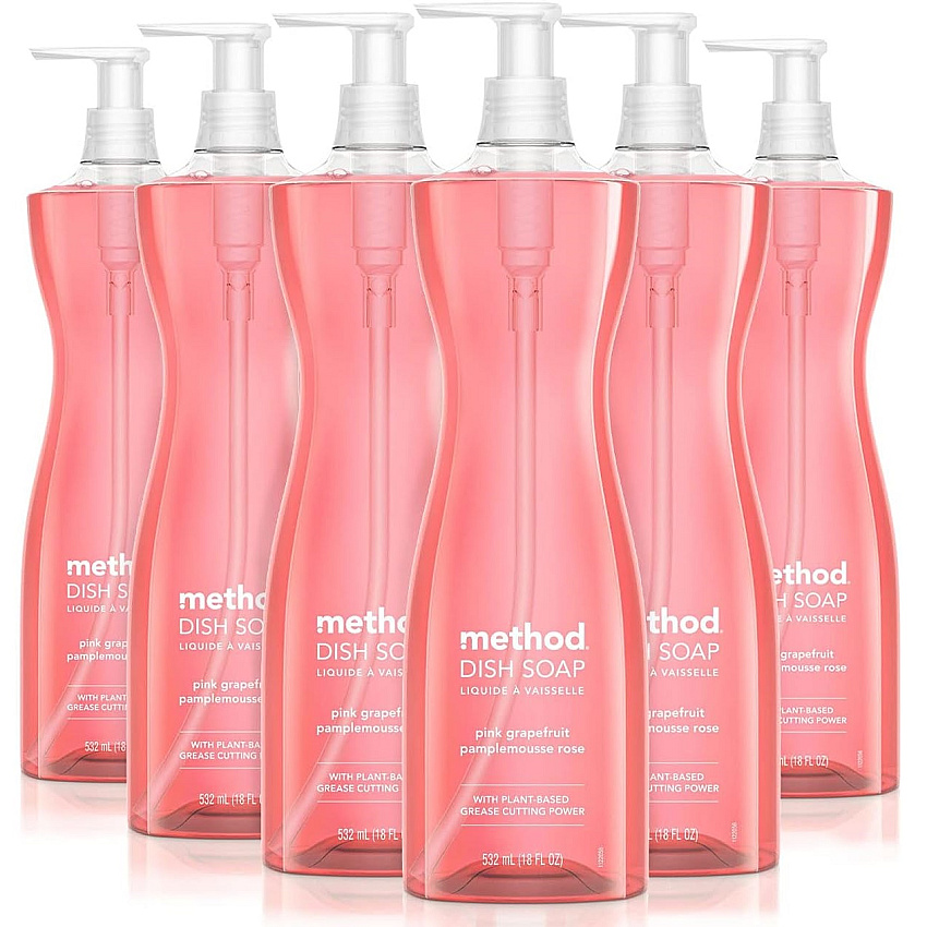 Method&reg; Dish Soap Pump, Grapefruit, 18-oz. Pump Bottle, 6 Bottles (10468)