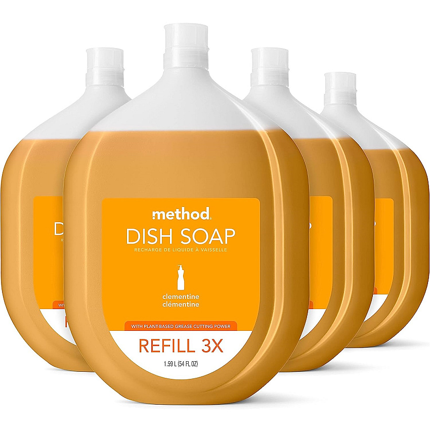 Method&reg; Dish Soap Refill Tub, Clementine Scent, 54-oz., 4 Tubs (10576)