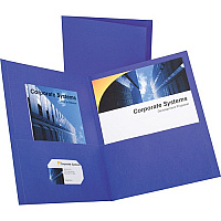 Twin-pocket Portfolio, Embossed Leather Grain Paper, 0.5" Capacity, 11 X 8.5, Purple