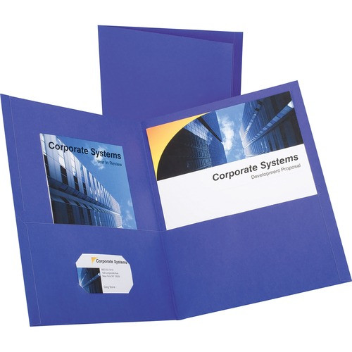 Twin-pocket Portfolio, Embossed Leather Grain Paper, 0.5" Capacity, 11 X 8.5, Purple