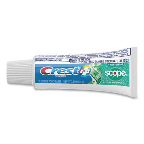 Crest&reg; Complete Whitening Toothpaste + Scope, Mint, .85 oz. Tube, 72 Tubes (04365)