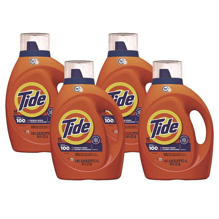 Tide&reg; HE Liquid Laundry Detergent, Original Scent, 80 oz., 4 Bottles (12110CT)