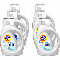 Tide&reg; Free & Gentle Liquid Laundry Detergent, 42 oz., 6 Bottles (12146)