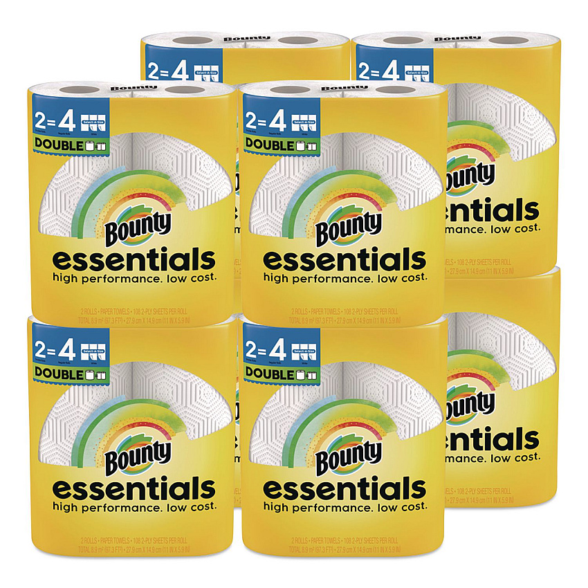 Bounty&reg; Essentials Kitchen Paper Towels, 2-Ply, 108 Sheets, 16 Rolls (14019)