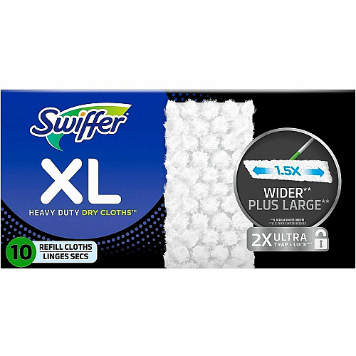 Swiffer&reg; Heavy Duty Cloth 10/Carton Unscented, Heavy Duty, White (19133)