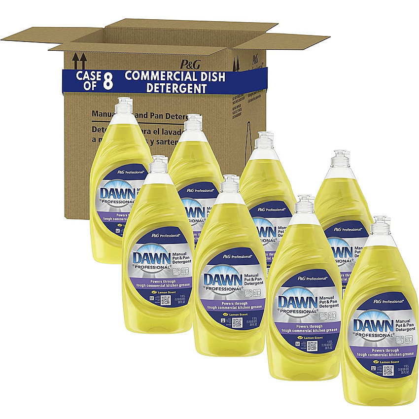 Dawn&reg; Pro Manual Pot & Pan Dish Soap, Lemon Scent, 38 oz., 8 Bottles (45113)
