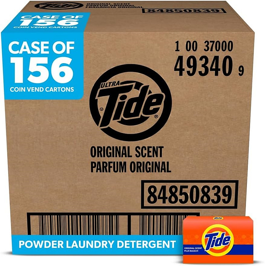 Tide&reg; Vending-Design Laundry Detergent, Powder, 1.5 oz., 156 Packs (49340)