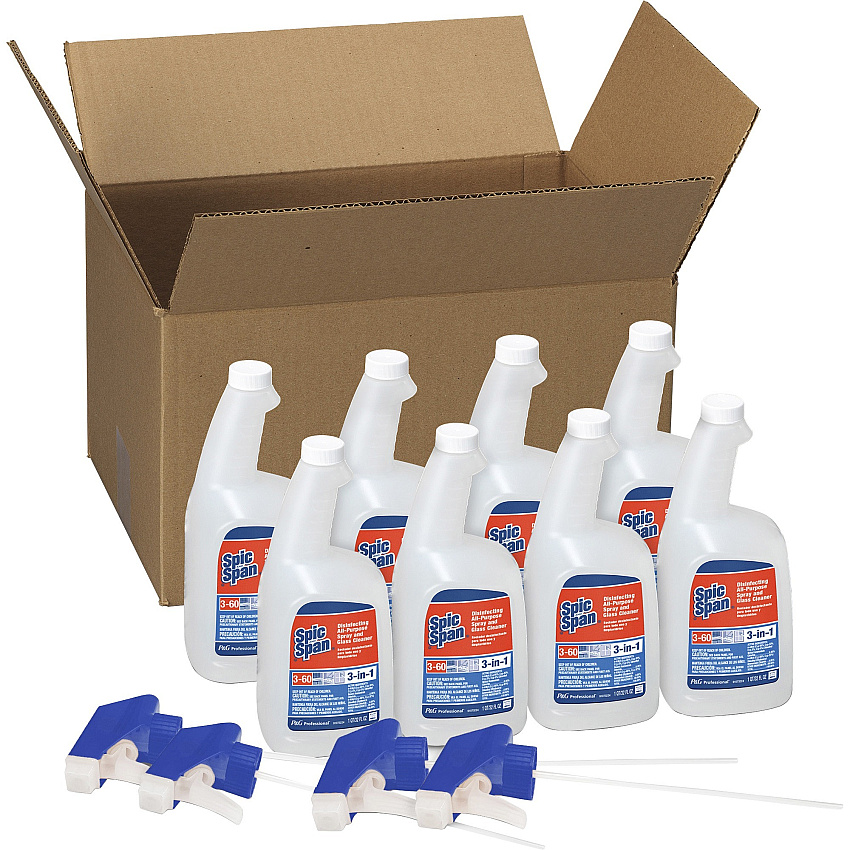 Spic and Span Disinfecting All-Purpose Spray and Glass Cleaner, Fresh Scent, 32 oz Spray Bottle, 8/Carton (58775CT)
