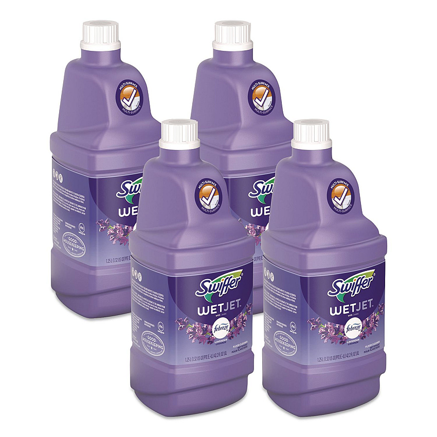 Swiffer WetJet System Cleaning-Solution Refill, Lavender Scent, 1.25 L, 4/Carton (77811CT)