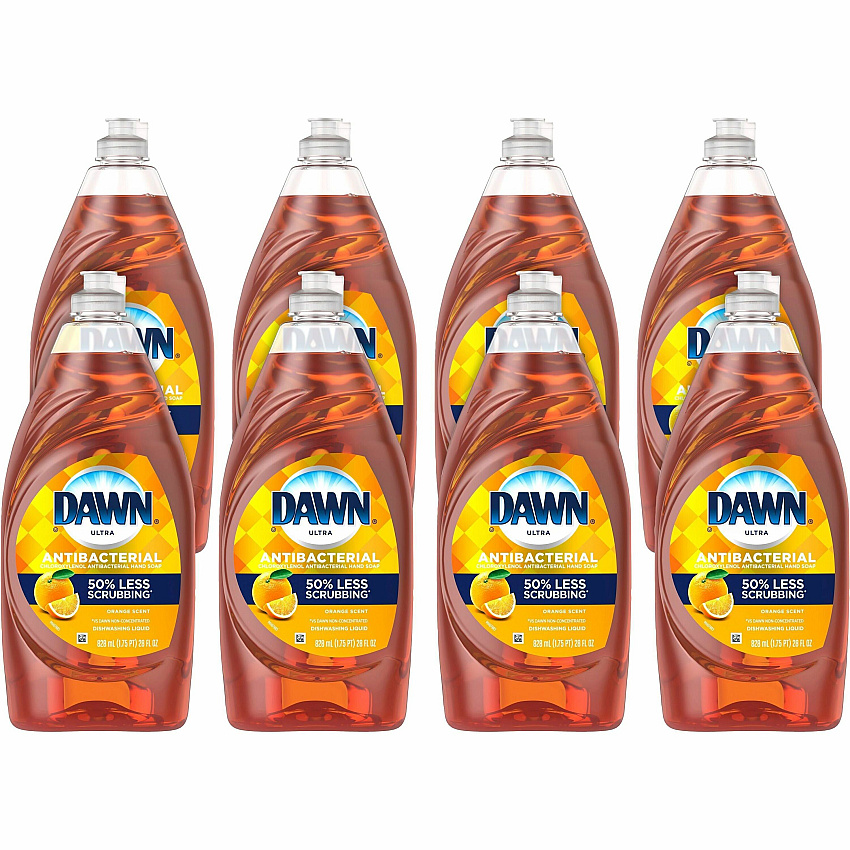 Dawn Ultra Antibacterial Dishwashing Liquid, Orange Scent, 28 oz Bottle, 8/Carton (97318)