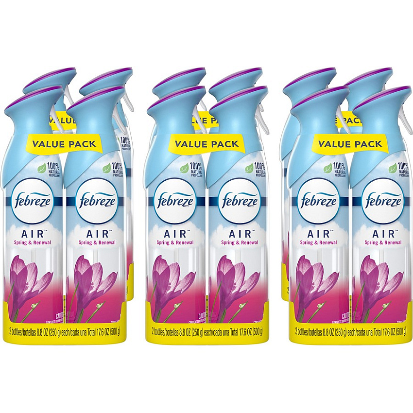 Febreze AIR, Spring and Renewal, 8.8 oz Aerosol Spray, 2/Pack, 6 Pack/Carton (97805)