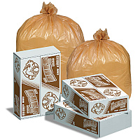Pitt Plastics Heavy-Duty Linear Low Density Can Liner, 33 gal, 1.2 mil, Buff, Flat Pack, 100/Carton (P4030B)