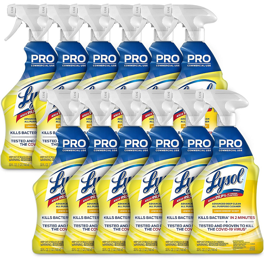 Lysol&reg; Pro Disinfectant Deep Cleaner, 32 oz. Bottle, 12 Trigger Bottles (00351CT)